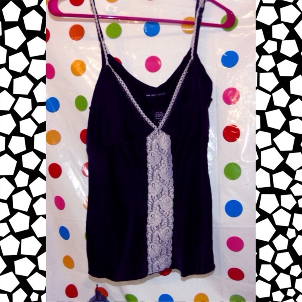 5/25 Sexy NY&Co. Black suede & lace top